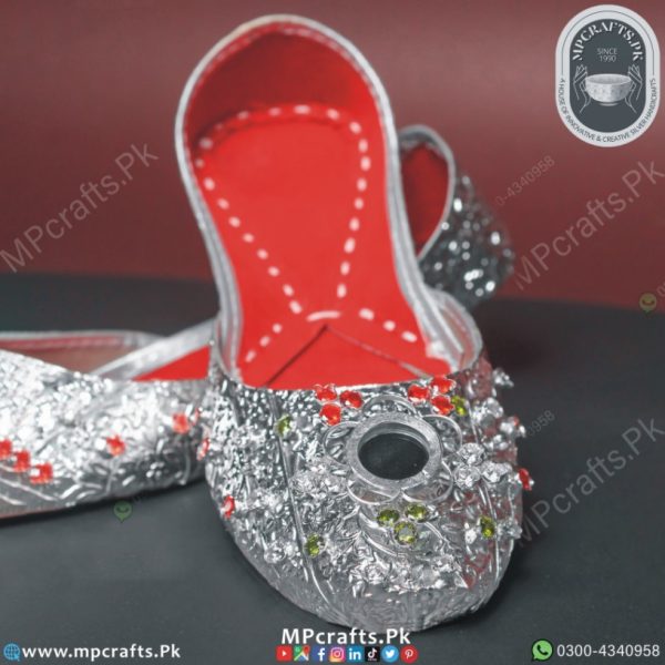 Ladies Khussa With Glass Frame