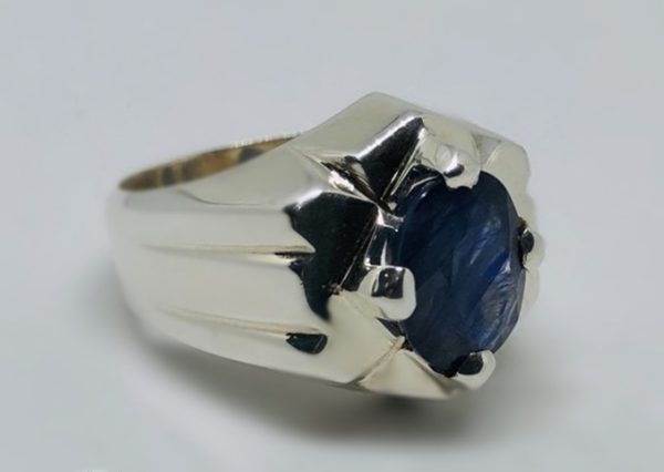 Silver Ring with Blue Stone (RBS03)
