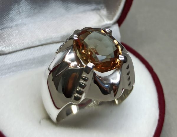 Silver Ring with Brown Stone (RBrS04)