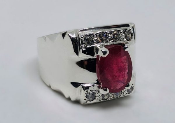 Silver Ring with Purple Stone (RPS02)